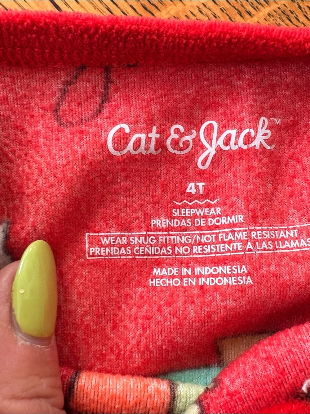 Cat & Jack Red Holiday Print Pajama Set with Festive Icons
